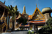 Bangkok Grand Palace,  Wat Phra Keow (temple of the Emerald Buddha). General view from the south. 